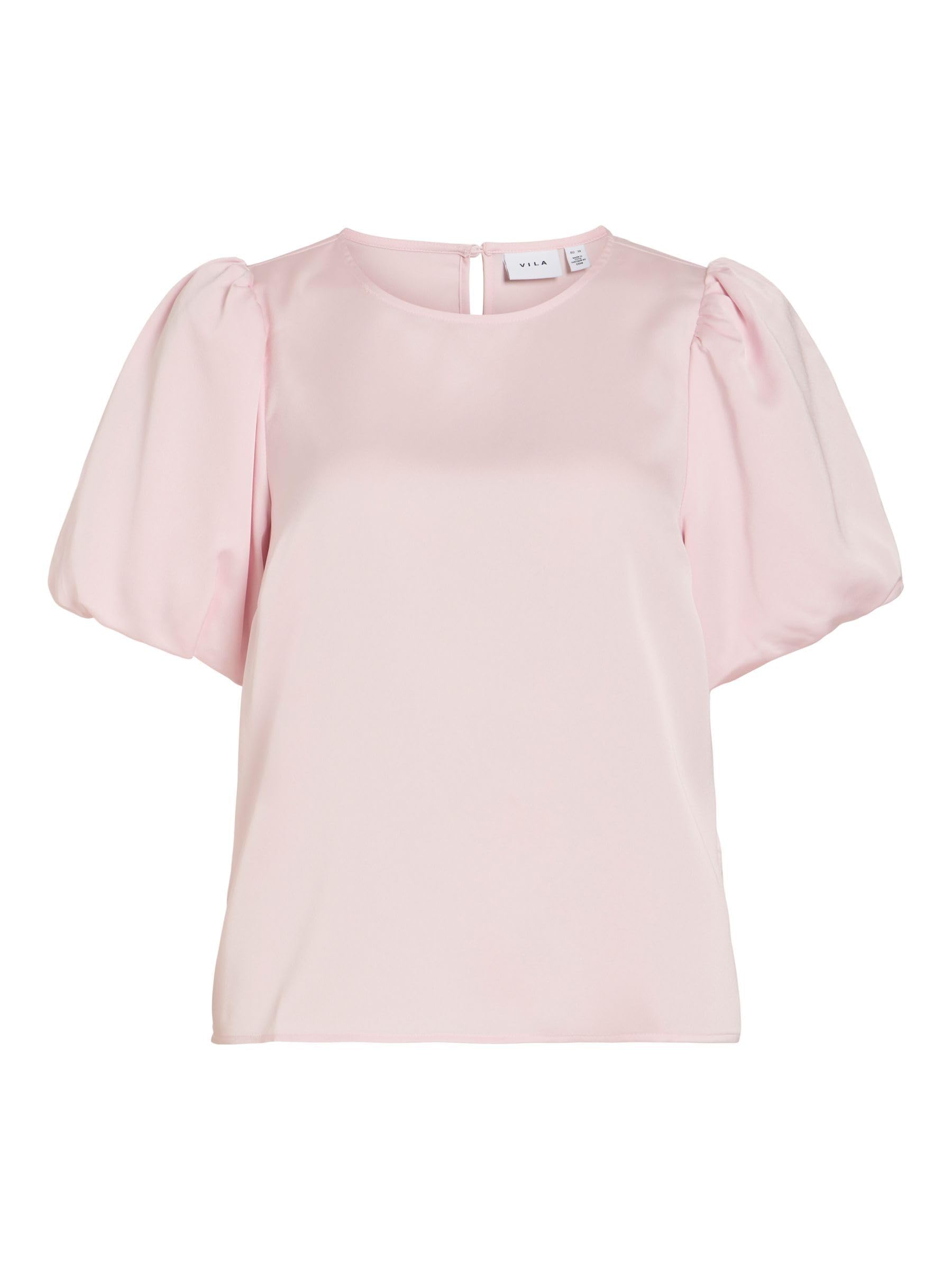 Vila Variety 2/4 Satin Puff Top - Noos, Cherry Blossom, 14