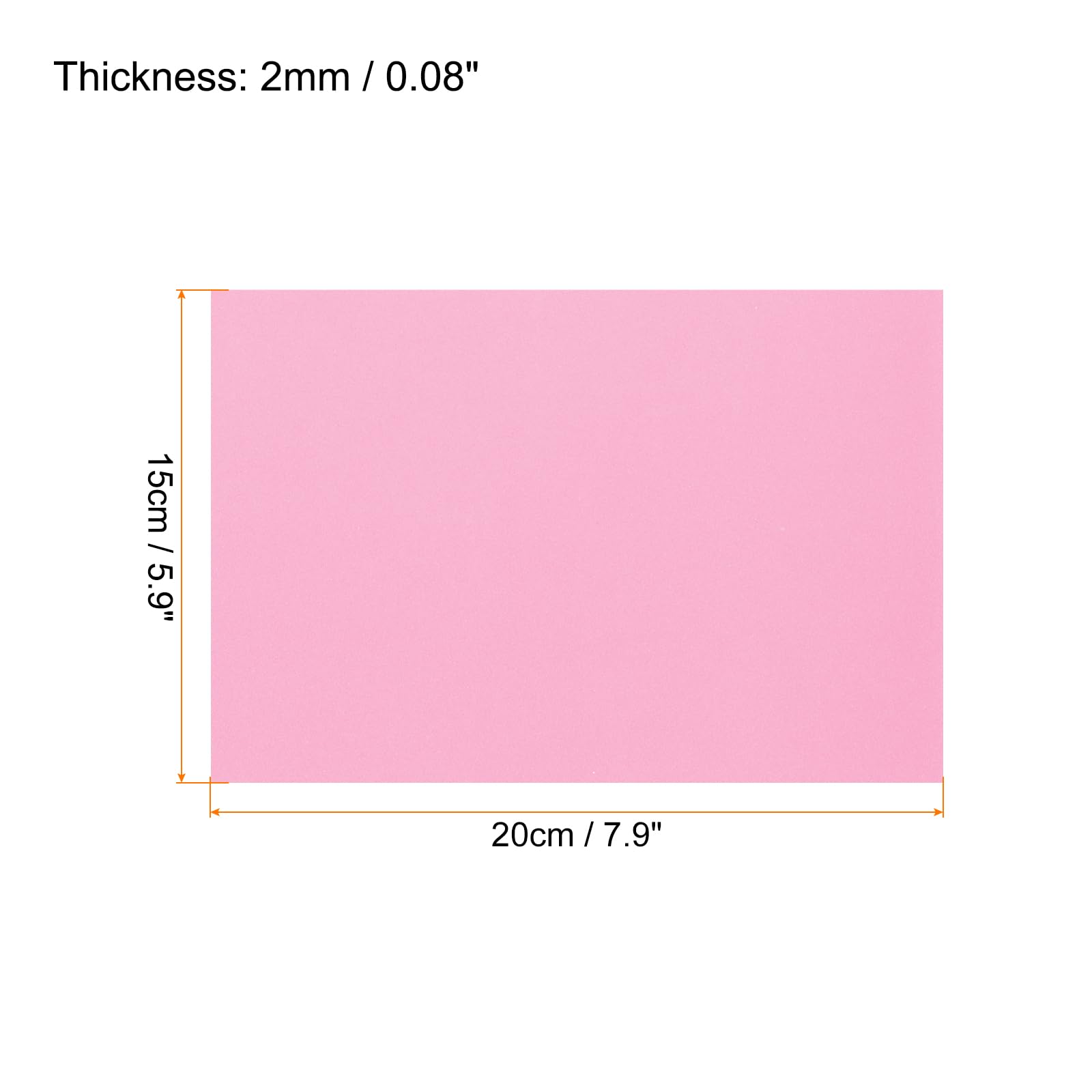 Rebower 5Pcs Foam Sheets Crafts Foam Arts Paper 8 x 6 x 5/64 Inch [for Crafts Project, Scrapbooking, DIY, Party Handicraft, Costumes]-20cm x 15cm x 2mm / Pink