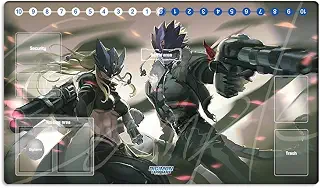 Mlikemat New DTCG Duel Playmat Digimon Beelstarmon Beelzemon Trading Card Game TCG CCG Mat Pad + Free Bag (ZD002-668-SM)