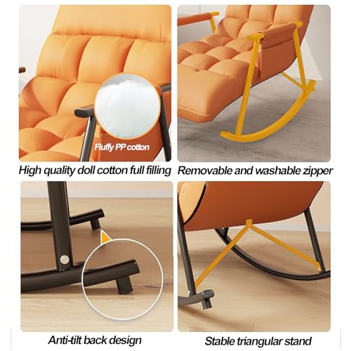 Chaise à bascule récréative avec 5 dossiers réglables et support triangle stable - 8