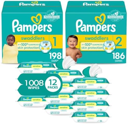 Pampers Baby Diapers and Wipes Starter Kit - Swaddlers Disposable...