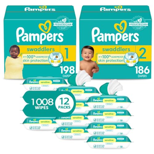 Pampers Baby Diapers and Wipes Starter Kit - Swaddlers Disposable...