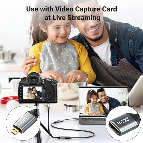 Image of Micro HDMI to HDMI Female Adapter - 20 cm, High Speed Adapter Supports 4K UHD 1080P Resolution 3D - Black