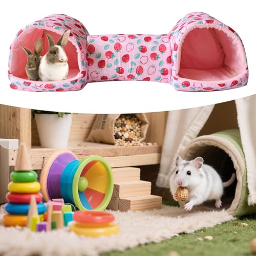 ハムスタータンネル - 洗濯可能な小型動物用トンネルおもちゃ,洗濯機で洗える柔らかいチンチラハウス 小動物用 遊び休憩巣箱 アクセサリー