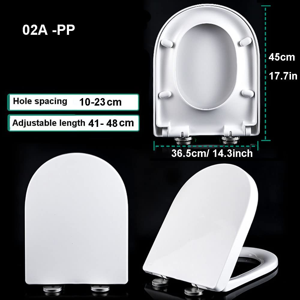 Asiento de Inodoro Compacto de Cierre Suave, diseño en Forma de U, fácil instalación, pequeño Inodoro Blanco, Accesorio para baños pequeños, Duradero y cómodo.