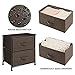 mDesign Small Storage Dresser End/Side Table Night Stand with 2 Removable Fabric Drawers - Organizer for Bedroom, Living Room, Closet - Hold Clothes, Linens, Accessories, Lido Collection, Dark Brown
