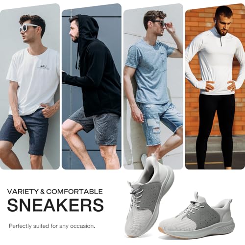 Image of HEEZ Mens Slip On Fashion Sneakers Walking Shoes for Men Comfortable Breathable Casual Running Shoes