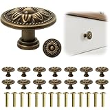 RQcMid 14 Schrankknöpfe Vintage, Möbelknöpfe Vintage, Schrankgriffe vintage, Griffe Möbel, Kommode Knöpfe, Antik Stil, Messing Finish, Mit Schrauben