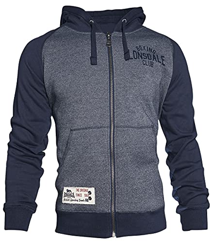 Lonsdale Giacca Felpa Slough Blu Scuro/Grigio L