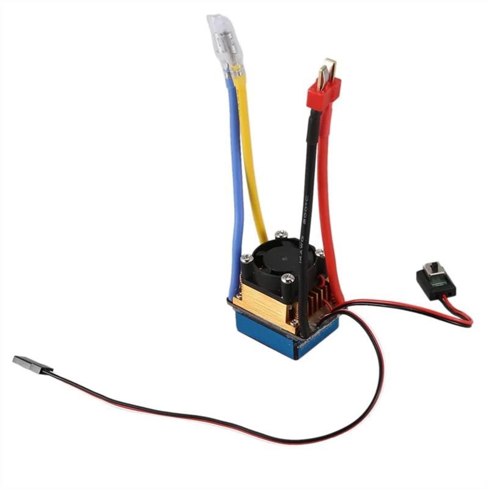 Per AA02 480A Motore Singolo ESC Spazzolato Impermeabile Con Ventola Raffreddamento 2-4S 3 Modalità 5V/3A BEC RC Modello Auto Accessorio Ricambio ESC RC