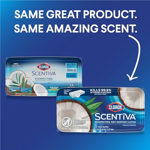 Image of Clorox - 32034 Scentiva Disinfecting Wet Mopping Cloths, White