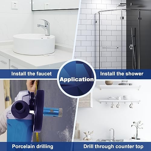 Diamant Fliesenbohrer 68mm - BRSCHNITT M14 Diamantbohrer Lochsäge für Fliesen Porzellan Keramik Marmor Granit Bohrungen, für Winkelschleifer