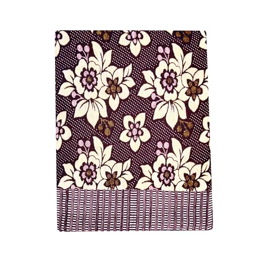 Image of LITO LINEN AND TOWEL 310 GSM Solapur Chaddar Single Size Cotton Reversible Blanket for All Season 60 inch x 90 inch (Maroon Cluster Floral, 60 inchx90 inch)