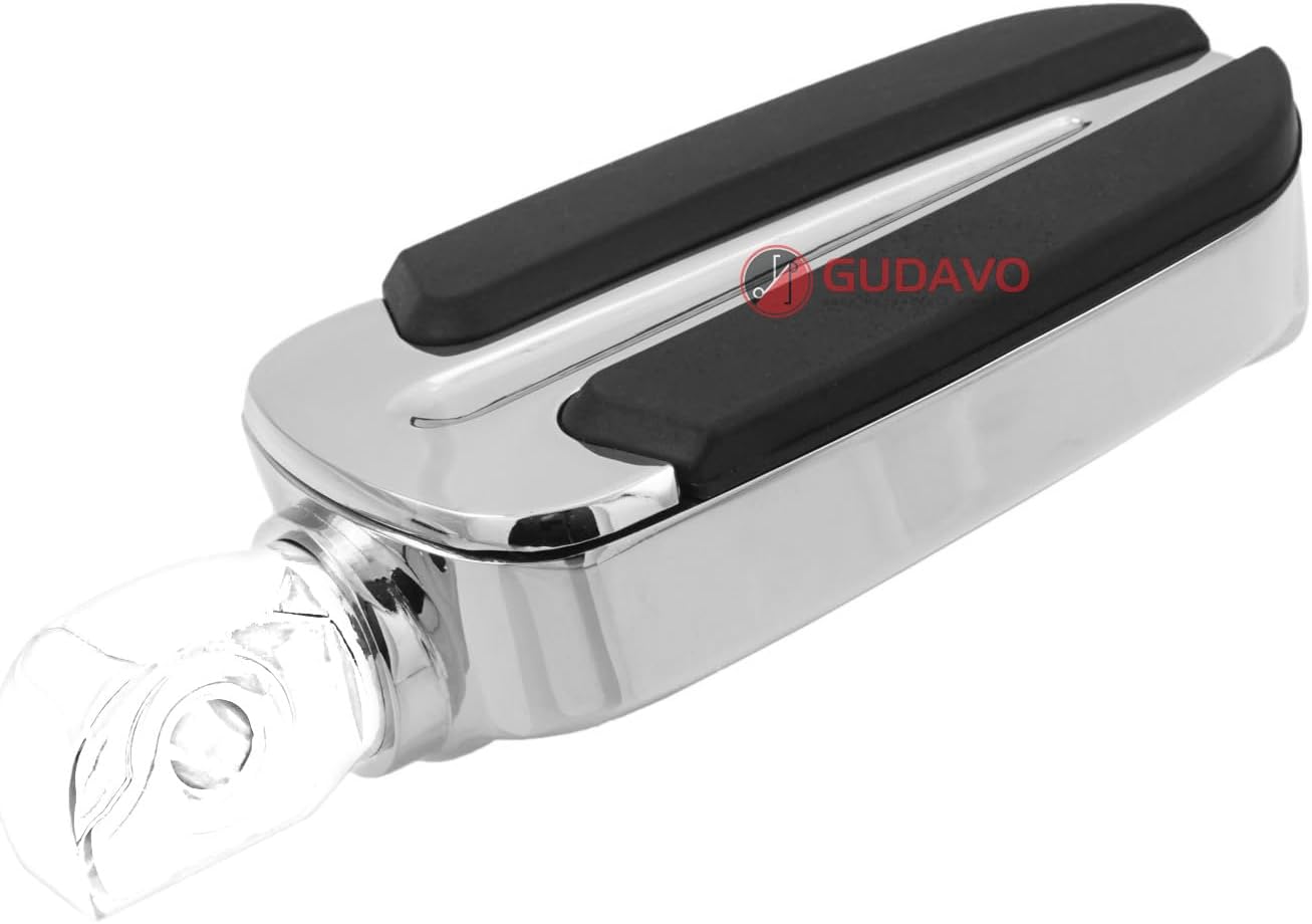 Motorcycle Chrome Aluminum Foot Pegs for front driver foot pegs compatible with Harley-Davidson Breakout (FXBR): (2018-2019; 2023) (GI chrome,Front)