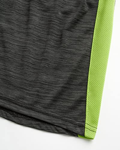Pro Athlete Boys' Athletic Shorts - Active Performance Basketball Shorts (4 Pack), Size 10/12, Black/Red/Lime/Blue #TOP3
