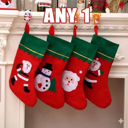 Image of Santa Gift Socks Hanging Christmas Decoration| Pouch for Gifts | Items for Home & Office | Festive Hangings, Ornaments | Any One | PoPo Toys 
