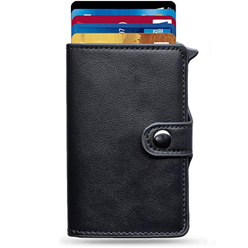 Preisvergleich Produktbild Kreditkartenetui - MONEYHOLD - Geldbörse herren mit RFID-System und Banknotenetui - Kartenhalter und Geldscheinklammer Schwarz, Elegant und Tasche - Kohlefaser