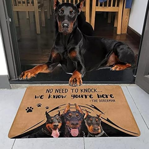 Entrance Doormat Indoor No Need To Knock Pitbull Doormat Printed Pet Dog Doormat Non Slip Door Floor Mat Decor Porch Doormat 16X24inch Cover