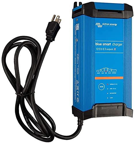 Victron EnergyBlue Smart IP22 12-Volt 15 amp 230V, 3 Output Battery Charger NEMA 5-15, Bluetooth