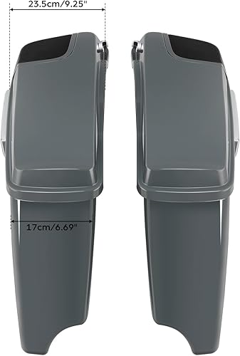 Miniatura 3 de TCT-MOTORPARTS Alforjas rígidas extendidas de 4 pulgadas, color gris, aptas para Harley CVO Touring modelos FLT, FLHT, FLHTCU, FLHRC, Road King,