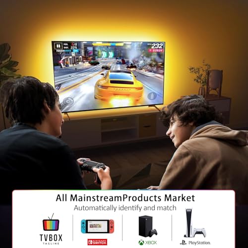 Image of Nexillumi HDMI LED Lights for TV, 32.8ft TV LED Backlight for 70-100 Inch, RGB LED Strip Lights Behind TV, APP Remote Control Music Sync TV Led Lights for Bedroom