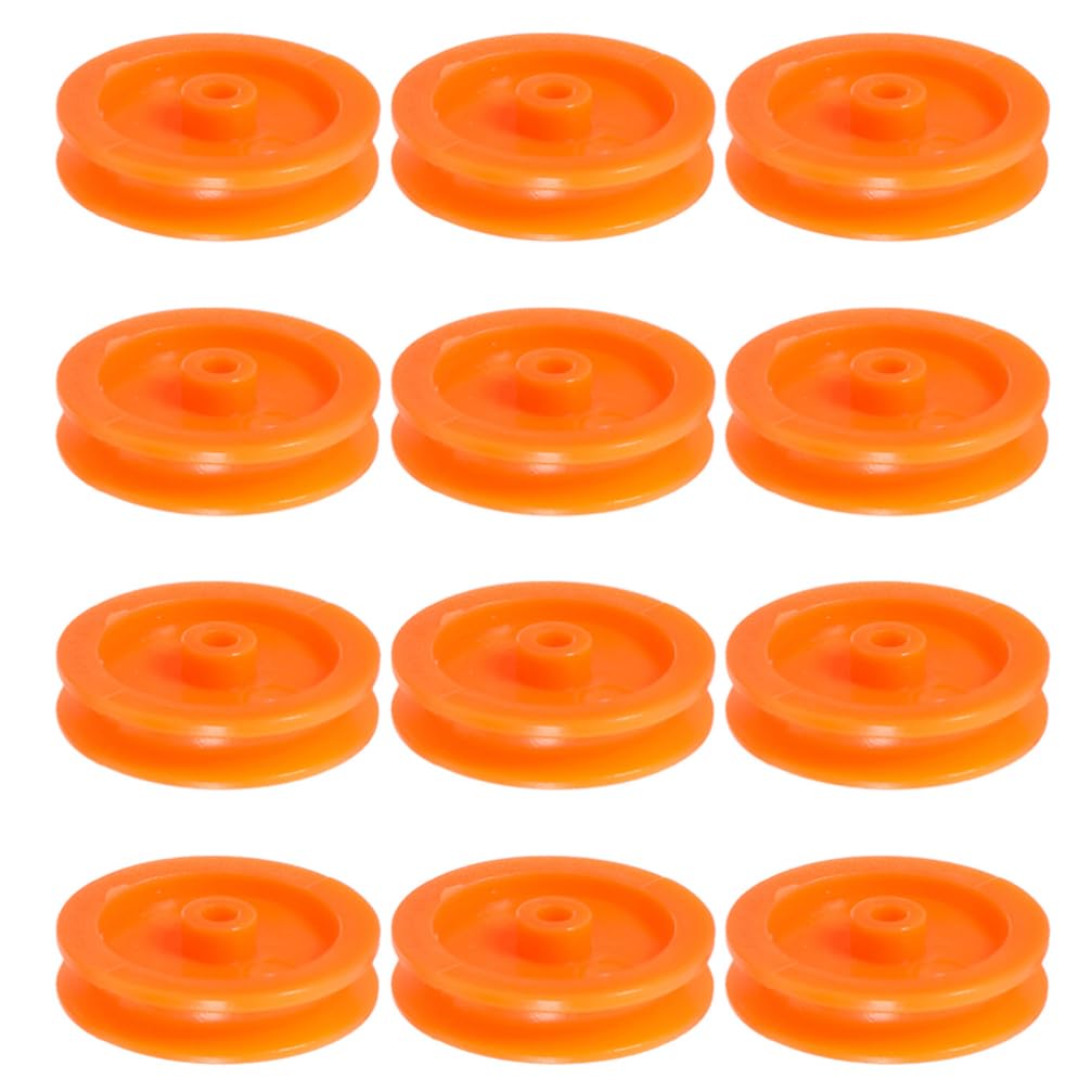 Mobestech 50pcs Plastic Pulley Wheel Pulley Gear Portable Pulley Wheel Plastic Belt Pulley Car Parts Plane Toy Automotive Parts