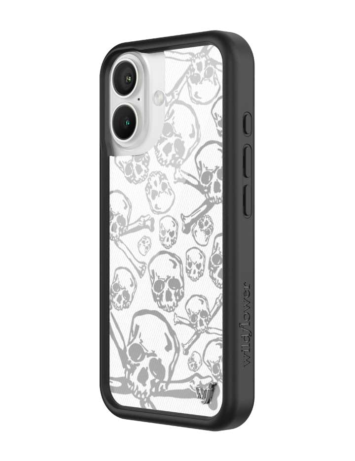 Image of Wildflower Cases - Compatible with iPhone 16 | Protective Black Bumper, 6.5ft Drop Test Certified, Women Owned Small Business | Skull Girl