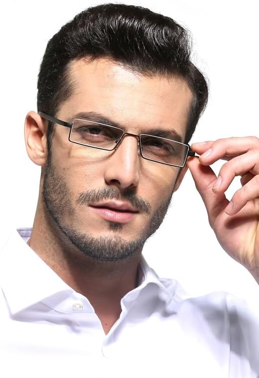 Miniatura 7 de Paquete de 2 lentes de lectura de medio marco para hombres y mujeres, ligeros para lectores de computadora con estuche portátil 2.50