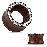 ✔ Farbe: Braun | Durchmesser: 8mm, 10mm, 12mm, 14mm, 16mm | Ohne Schraubgewinde | Kristallfarbe: Klar | Lieferumfang: 1 Stück (für 1 Paar bitte entsprechend 2 Stück bestellen) | Besonderheit: Mit weißen Kristallen auf dem Rand