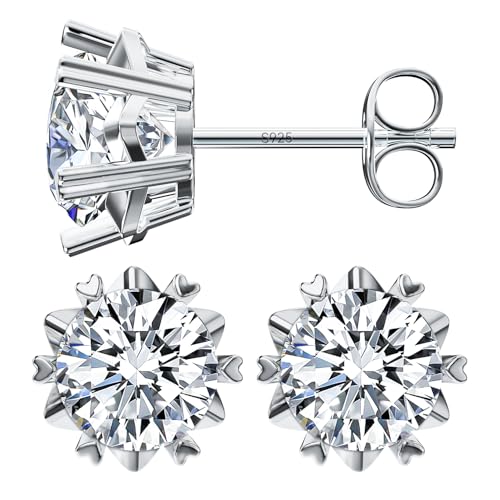 Moissanite Stud Earrings for Women and Men Snowflake 925 Sterling Silver D Color VVS1 18k Gold Plated Earrings 0.6-2ct Earrings Moissanite Jewerly
