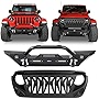 Hooke Road Front Bumper and Shark Grille Kit for 18-23 Jeep Wrangler JL & 20-23 Gladiator JT