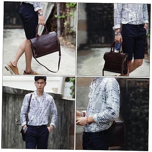 1pc Fashion Pu Leather Briefcase for Men Portable Laptop Bag Double Handle Versatile Crossbody Design for Business Trips and Daily Use2