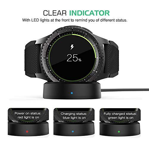 Image of SKEIDO Wireless Fast charger compatible with Samsung Gear S3 Classical Frontier Portable Charging Dock Samsung Gear S3 /S2 Charge Dock