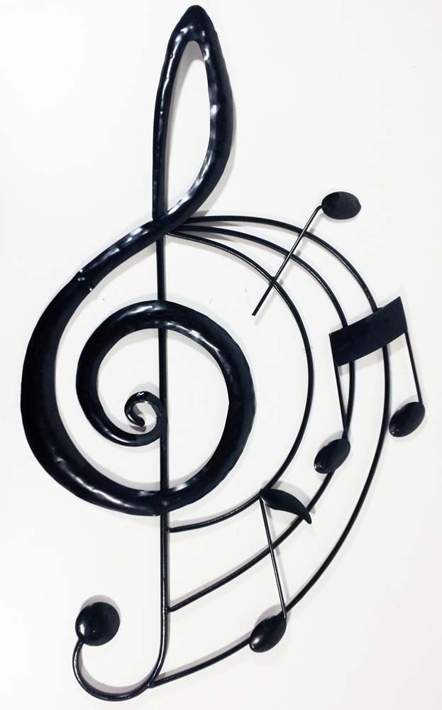 SK Style New Contemporary Metal Wall Art Decor Sculpture - Music Treble Clef Scroll
