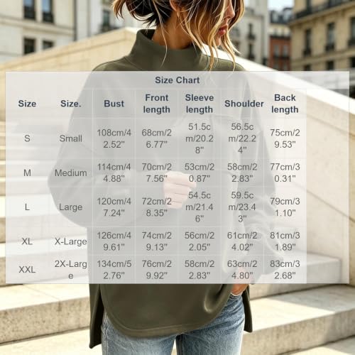 Women’s Mock Neck Sweatshirts Oversized Chest Pocket Pullover Tops | Sweatshirts For Women,Loose Fit Cut,Side Slit Hem,Drop Shoulder Sleeve,Long Sleeve Design,Fall Casual Wear,Soft Fleece Lined - image 4