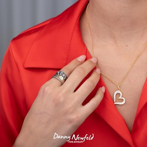 Paz Creations Spinner Rings With Natural Gemstone - Boho Fidget Rings For Anxiety Women - Floral Hammered Pattern Sturdy Wide Sterling Silver Band - Handcrafted Artisan Jewelry -Blue Topaz Size 8 #TOP1