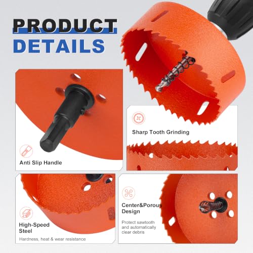 Image of 5 Inch Hole Saw Circle Drill Bit Wood Metal Drywall Plastic Pipe