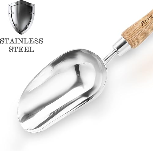 Miniatura 2 de Pala de mano para jardín de Berry&Bird, acero inoxidable, resistente, para mujeres, herramienta de jardinería con mango ergonómico y cabeza de metal