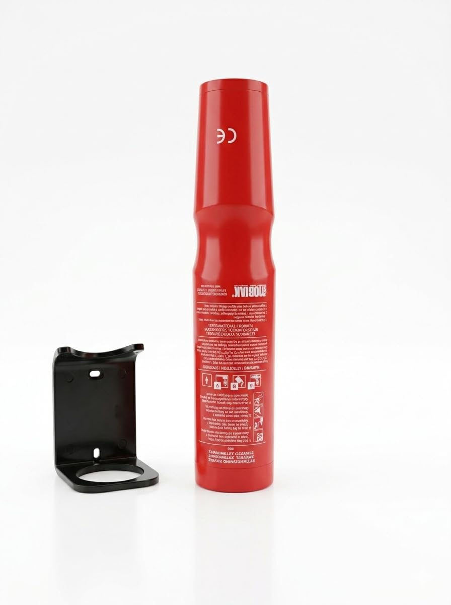 Mini Extintor Aerosol + Soporte de Pared | Spray Extintor Pequeño 8B C E 5F para Hogar y Coche, para Electrónica y Cocina | Ecológico