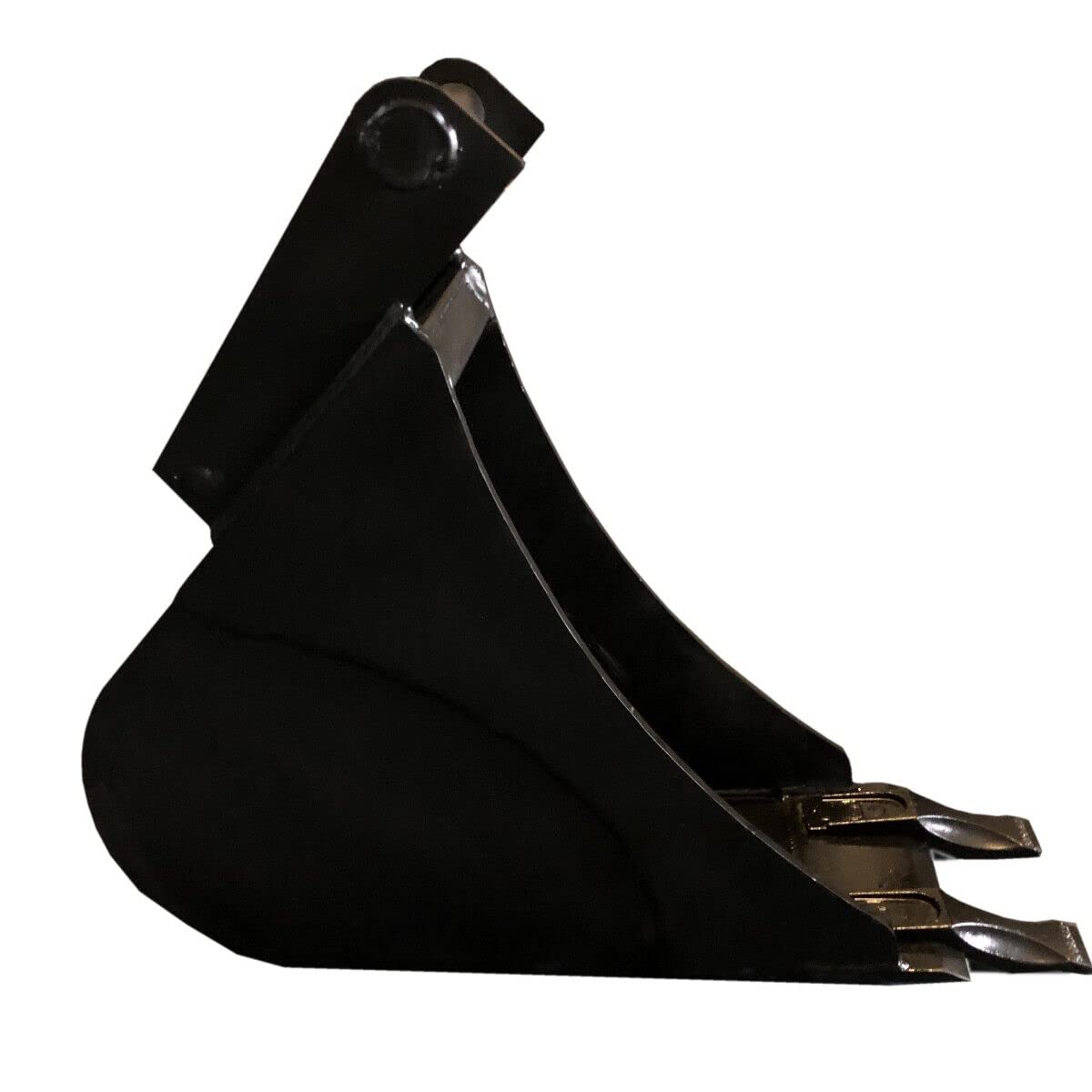 SRM-Design Baggerlöffel Tieflöffel Baggerschaufel Hardox Minibagger MS03 20cm mit 2 Zähnen (Schwarz, Grabschaufel mit Zähnen)
