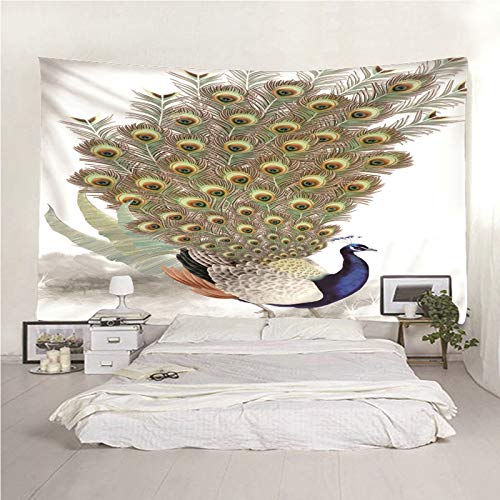 Tapiz de pared KnSam de poliéster texturizado en elegante pavo real gris 7
