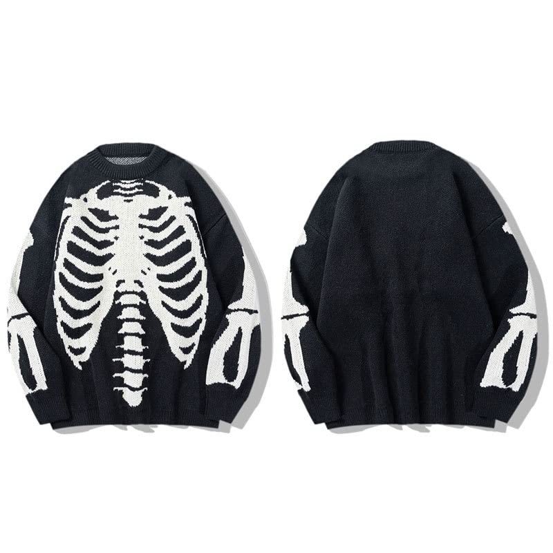 Y2K Grunge Sweater Skeleton Alt Clothing Downtoen Girl Aesthetic Emo Baggy Knitted Pullover Fairy core Hoodie Clothes3