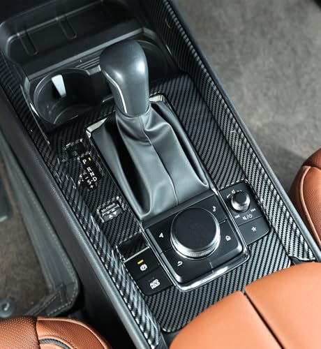 Birbenben Center Console Cover for Mazda CX50 2026 2025 2024 2023 Not for CX 50 Hybrid 3PCS Carbon Fiber Gear Shift Panel Box Covers Trim Protection Console Frame for CX-50 Car Interior Accessories