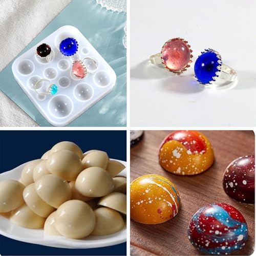 Moules ronds fabrication bagues en silicone pour cabochon résine