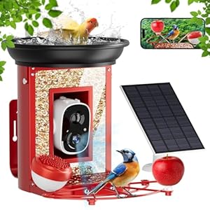 Metal Bird Feeder with Camera,Camii 3-in-1 Birdfeeder AI Identify 2k Camera Species Solar Power Auto Capture Bird & Motion Detection for Video Camera Bird Feeders for Bird Lovers