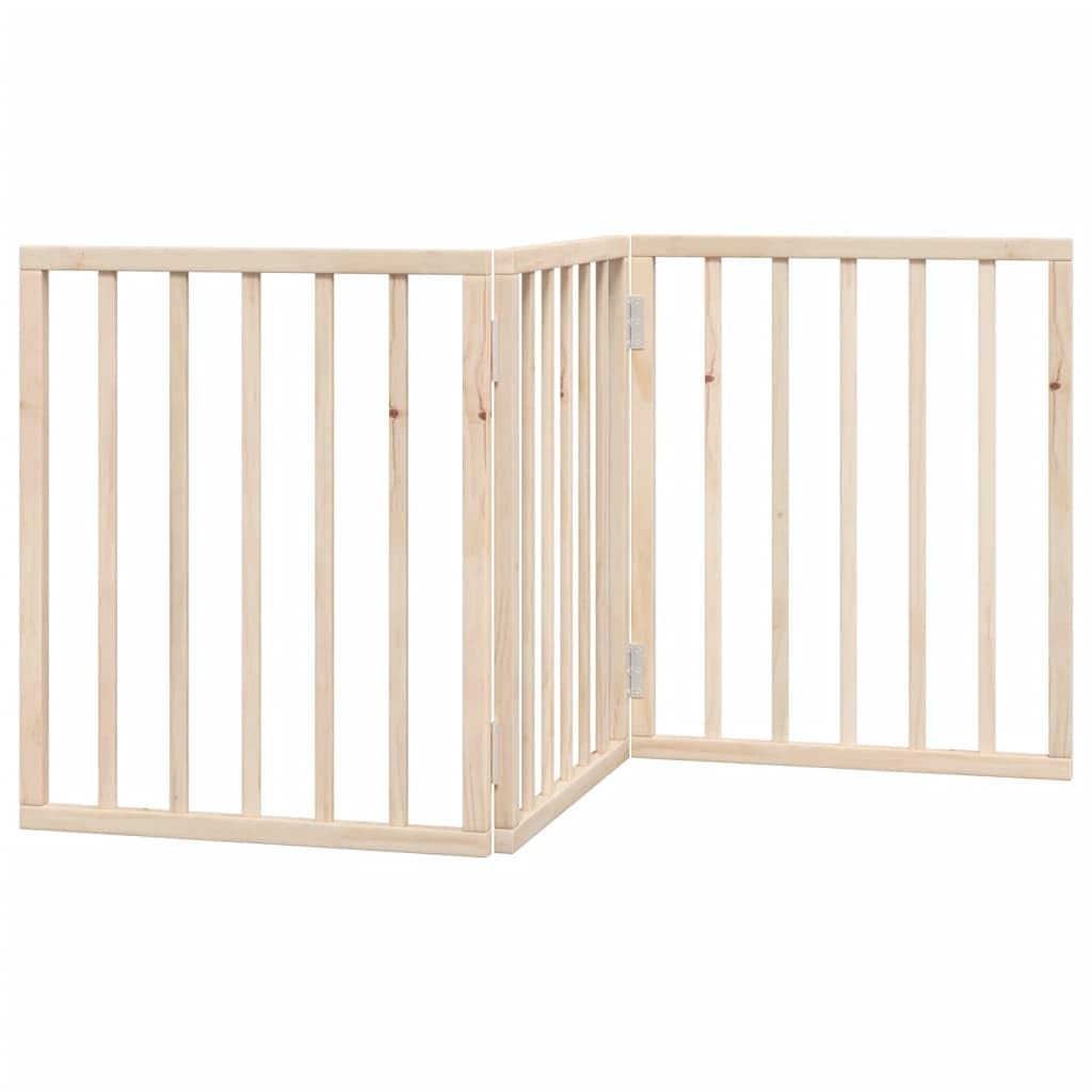 vidaXL Puerta para Perros Plegable de 3 Paneles, 150 cm, Madera de álamo