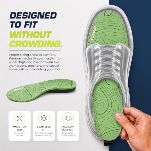Image of Flat Feet Insoles Men & Women - Orthotic Shoe Inserts with Arch Support for Flat Feet, Overpronation Insoles with Shock Absorption for Heel and Foot Pain Relief (Geo Green, M 5-5.5 / W 7-7.5)