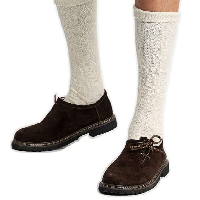 Image of STEIGENHOFER Men's Lederhosen Shoes for Authentic Oktoberfest Costume - Bavarian Haferlschuhe for Men - Traditional German Leather Shoes with Side Lacing - Trachten Footwear - Multiple Colors & Sizes