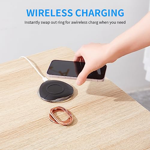 Image of Magnetic Phone Ring Holder, Removable Grip & Kickstand for MagSafe Rosegold