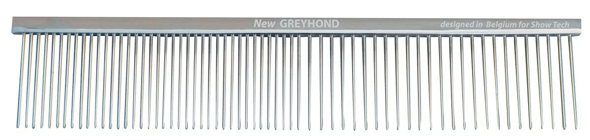 Show Tech Hundekamm Greyhond verchromt 19 cm lang Zähne 32mm